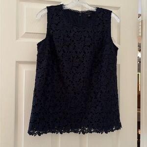 Ann Taylor Floral Lace Lined Shell Sz S